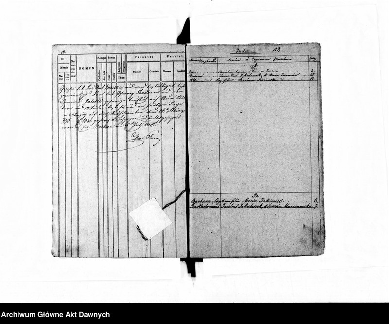 image.from.unit.number "Parafia: Chodorów. Dekanat: Świrz. Księga metrykalna urodzeń tylko dla wsi Zaleśce."