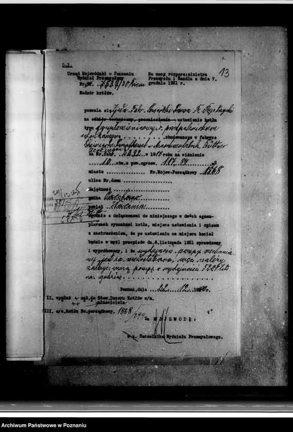 Obraz 19 z jednostki "Zjednoczone Fabryki Przeróbki Drzewa Bystrzyckiego w Orzechowie powiat wrzesiński nr woj. 1868"