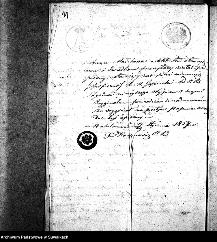 image.from.unit.number "Dowody do Akt Ślubnych z roku 1857 Suwałk"