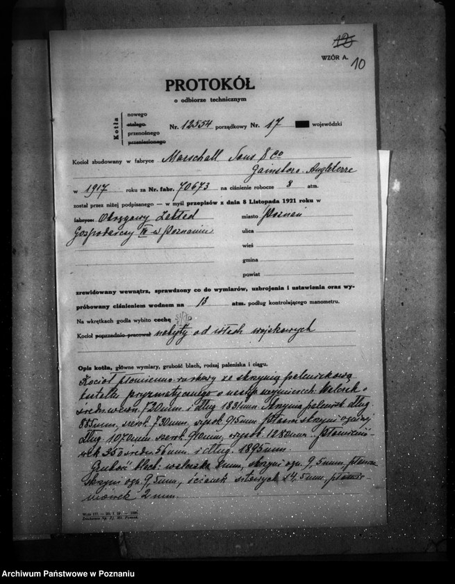 Obraz 14 z jednostki "Fabryka maszyn -Lachowicz i Ska w Poznaniu nr woj. kotła 17"