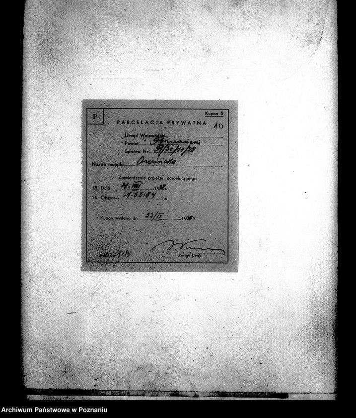 Obraz 14 z jednostki "Parcelacja prywatna majątku Owińska powiatu poznańskiego"