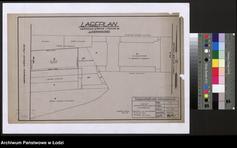 Obraz 1 z jednostki "Lageplan Hermann Göring Strasse 52 Litzmannstadt"