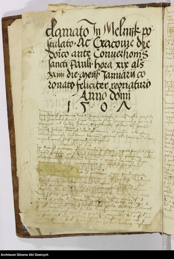 image.from.unit.number ""Regestrum cancellarie seu liber actorum per manus rev-di d-ni Johannis de Lasko - - cancellarii datorum - - "."