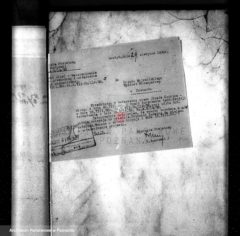 Obraz 10 z jednostki "/Zatwierdzenie projektu przebudowy i urządzenia mleczarni mechanicznej w majątku Chwałkowo własność J. Korytowski/"