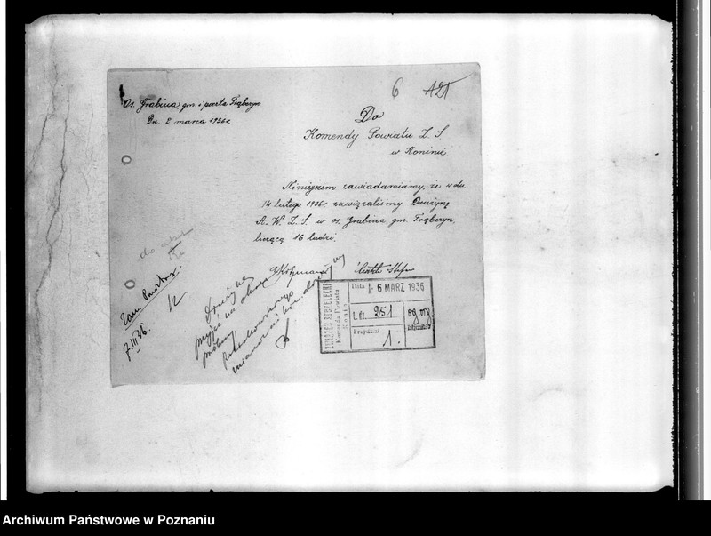 Obraz 10 z jednostki "Korespondencja Komend Powiatowych Związku Strzeleckiego w: Wyrzysku, Czarnkowie oraz w Koninie z jednostkami podległymi"