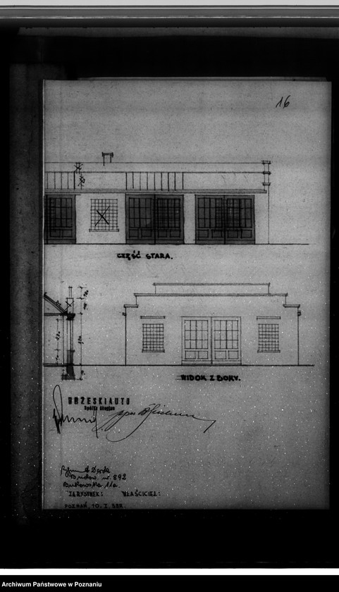 Obraz 20 z jednostki "Zatwierdzenie projektu urządzenia zakładu przemysłowego wykończalni i lakierni Firmy Brzeski - Auto S. Akcyjna W Poznaniu ul. Dąbrowskiego 29"