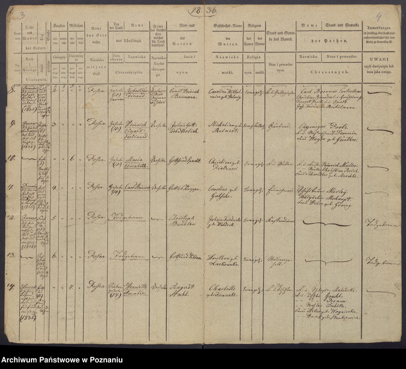 Obraz 5 z jednostki "[Akta urodzeń i chrztów, zgonów i pogrzebów, zapowiedzi i ślubów]"