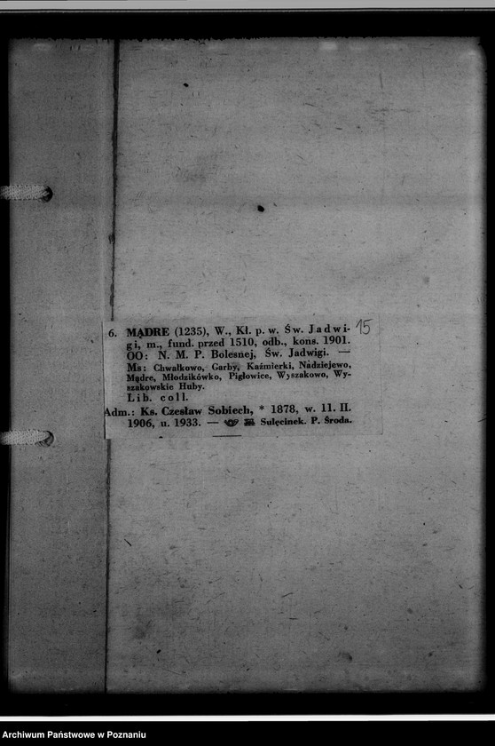 Obraz 19 z jednostki "[Wykaz ksiąg kościelnych wyznania katolickiego i ewangelickiego z powiatu średzkiego]"