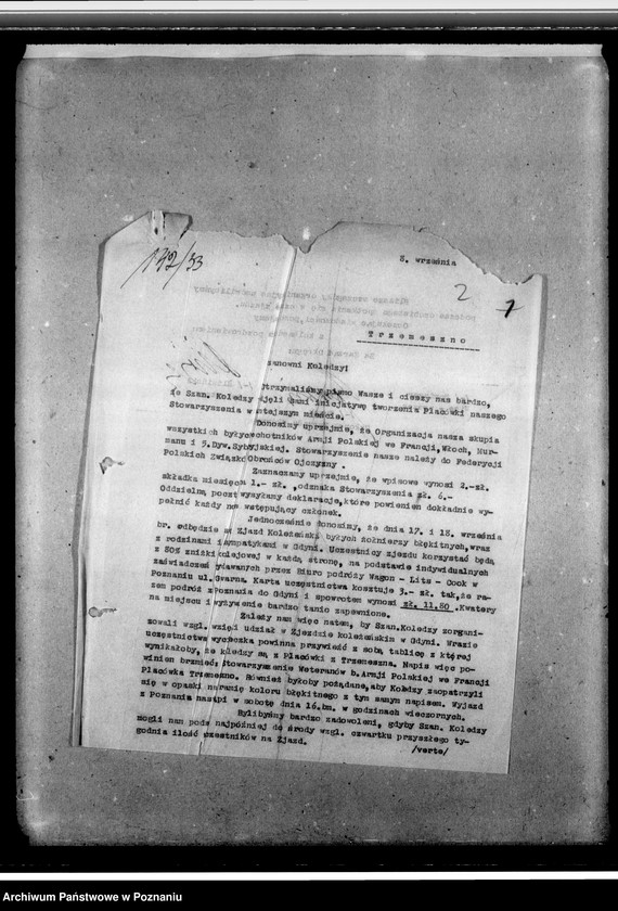 Obraz 6 z jednostki "Sprawy organizacyjne i personalne - członkowie zarządu, listy bezrobotnych, sprawozdania i protokoły zebrań, korespondencja"