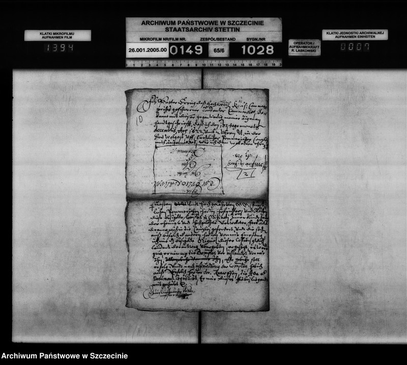 image.from.unit.number "Arnd von d. osten zu Kapelle / Jakob Brauer, Pastor in Trient: Nachlass- Streitigkeiten."