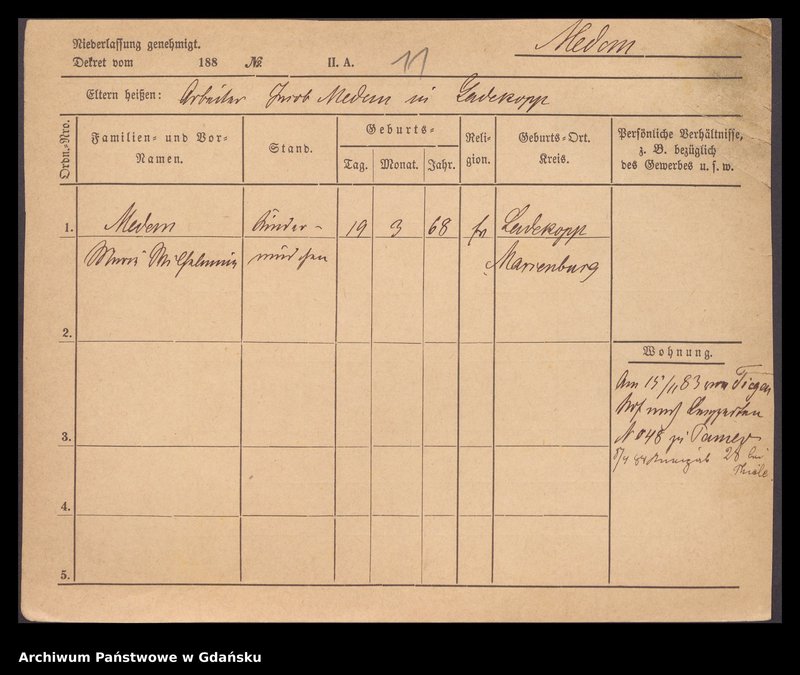 image.from.unit.number "Karty meldunkowe: Medau - Mehder"