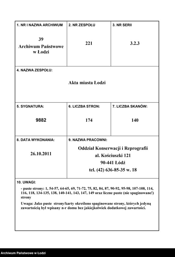 Obraz 1 z jednostki "[Księga ludności stałej Osada tkacka Łódka nr 1-168] "