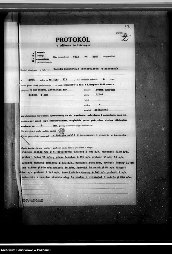 Obraz 18 z jednostki "Mleczarnia w Borku pow. Gostyński – Antoni Kuleczka nr woj. kotła 5967"