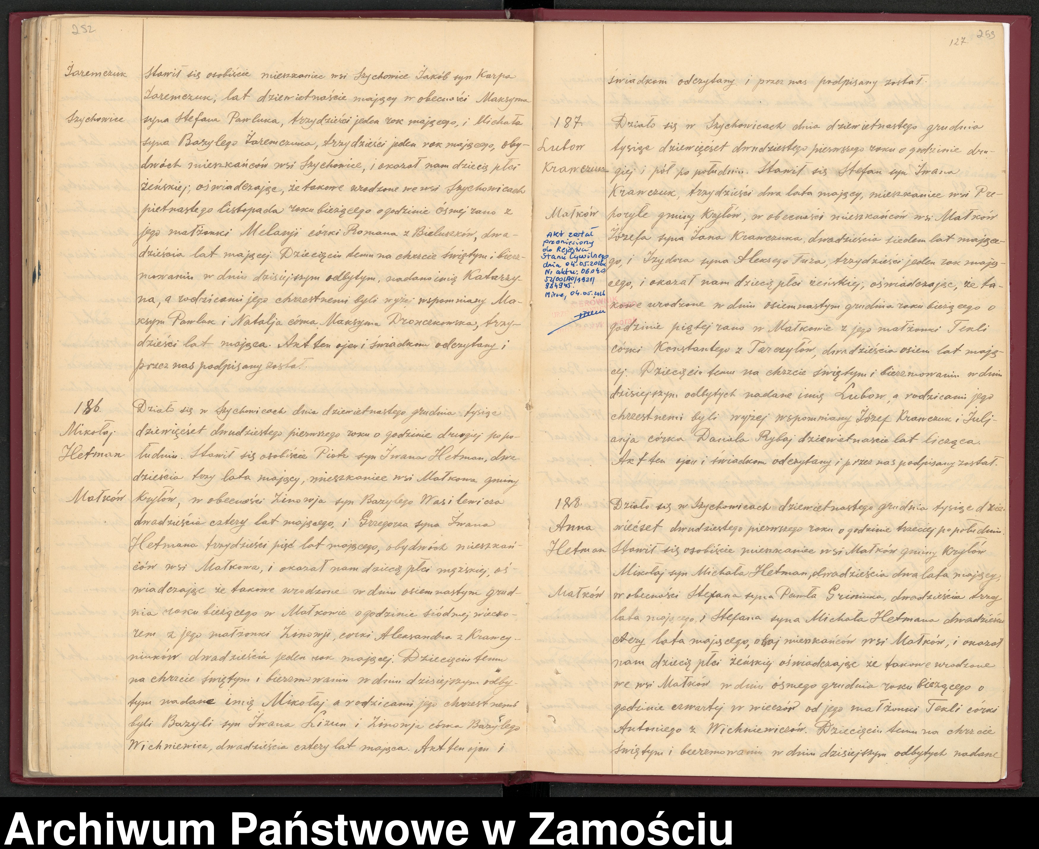 Skan z jednostki: Akta urodzeń