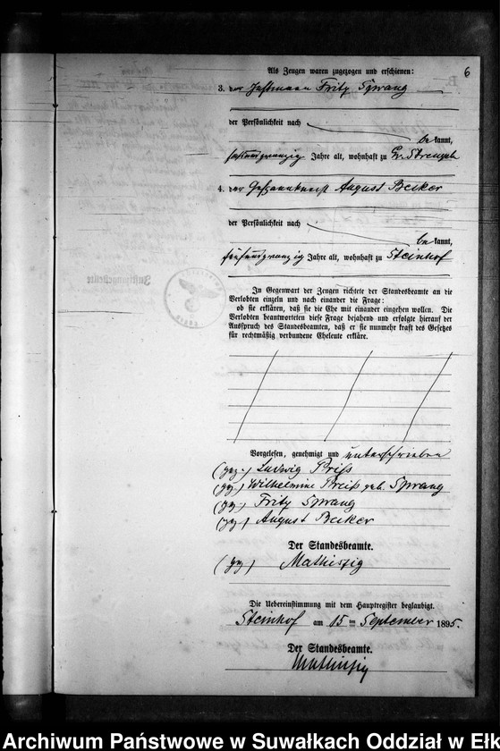 image.from.unit.number "Heiraths-Neben-Register des Preussischen Standes-Amtes Gr. Strengeln Kreis Angerburg"