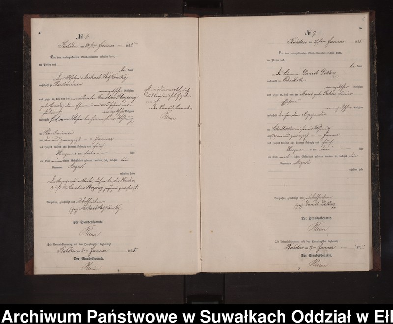 Obraz 8 z jednostki "Geburts-Neben-Register des Preussischen Standes-Amtes Stasschwinnen Kreis Loetzen"