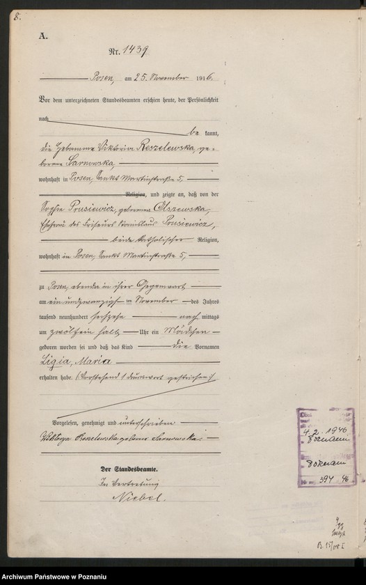 Obraz 10 z jednostki "Księga miejscowa urodzeń tom IV [Rejestr główny urodzeń]"