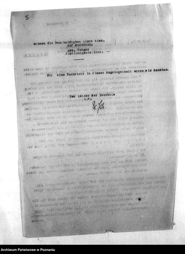 Obraz 9 z jednostki "Korespondencja w sprawie wytoczenia procesów sądowych Polakom, podejrzanym o zabójstwo miejscowych Niemców w 1939roku"