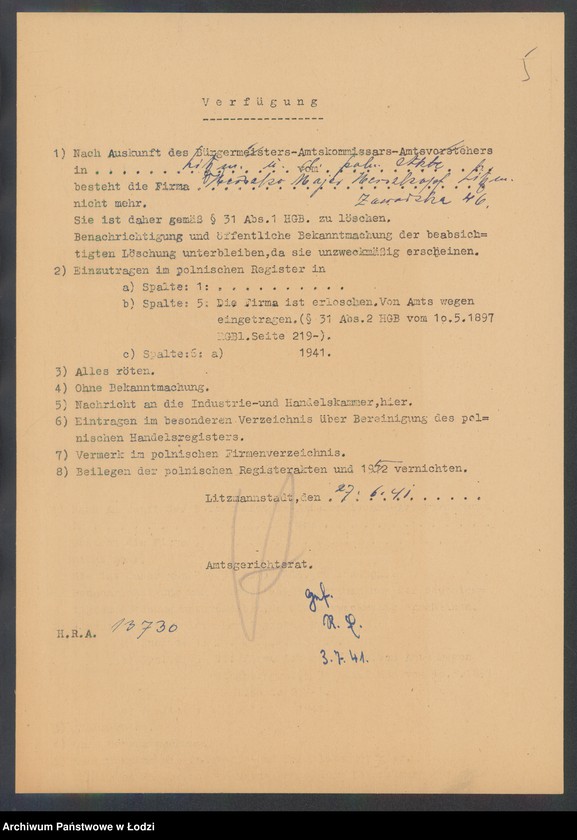 Obraz 7 z jednostki "Herszko Majer Herszkopf – mleczarnia i sprzedaż nabiału"