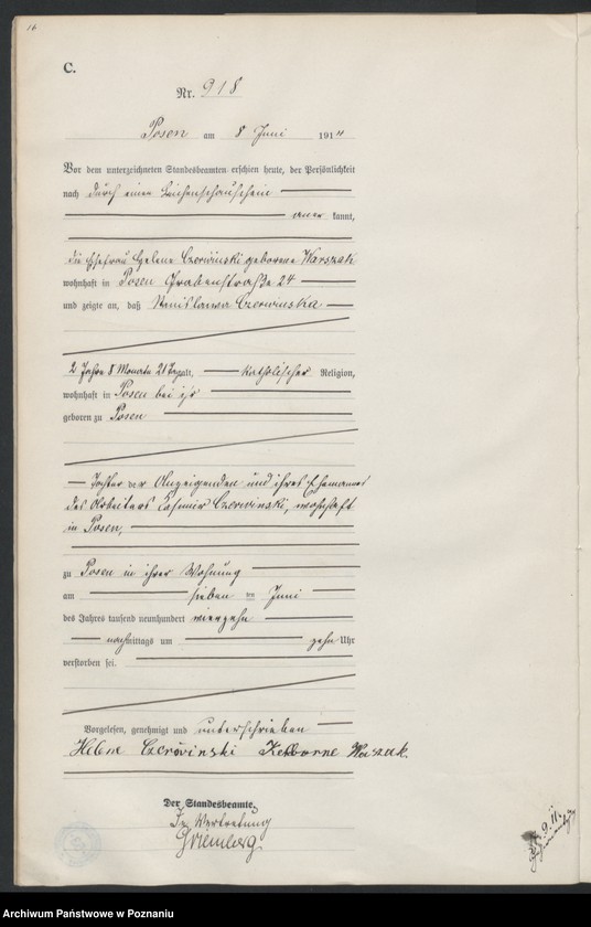 Obraz 17 z jednostki "Księga miejscowa zgonów tom III [Rejestr główny zgonów]"