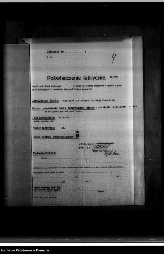 Obraz 11 z jednostki "Mleczarnia szkolna Szkoły mleczarskiej we Wrześni własność Wielkopolska Izba Rolnicza nr woj. 6261"