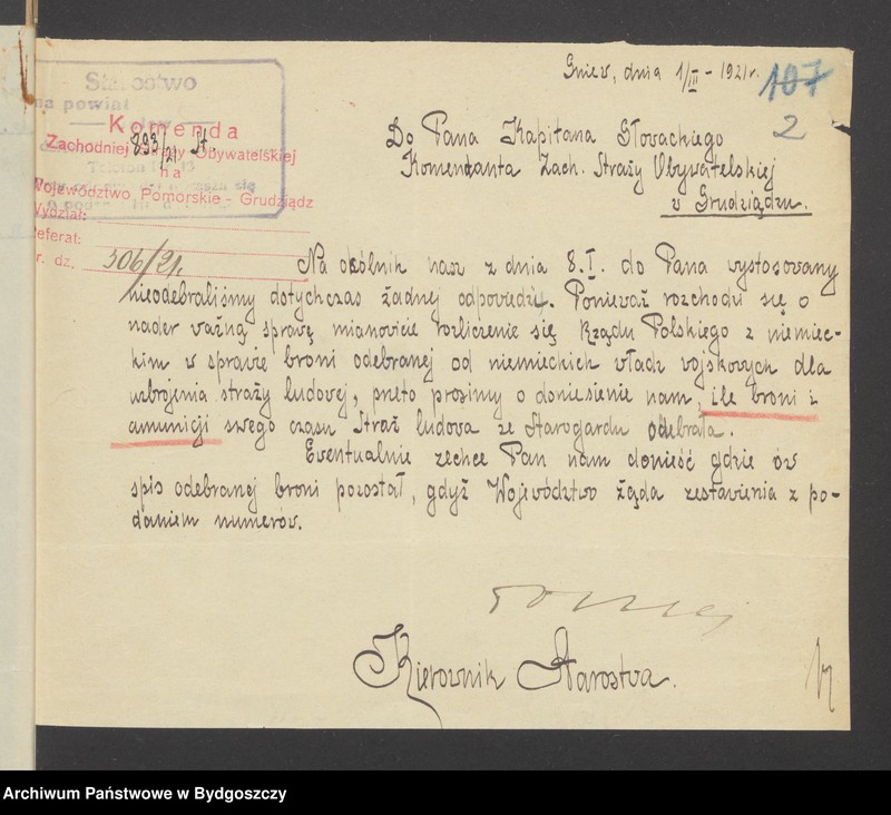 image.from.unit.number "Zaopatrzenie w broń Komendy Wojewódzkiej i Komend Powiatowych Zachodniej Straży Obywatelskiej na Województwo Pomorskie"