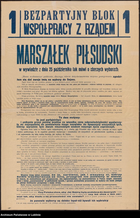 image.from.collection.number "Józef Piłsudski na plakacie i afiszu APL111"