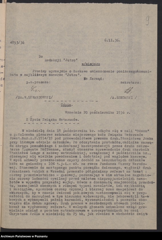 Obraz 15 z jednostki "Września - akta koła."