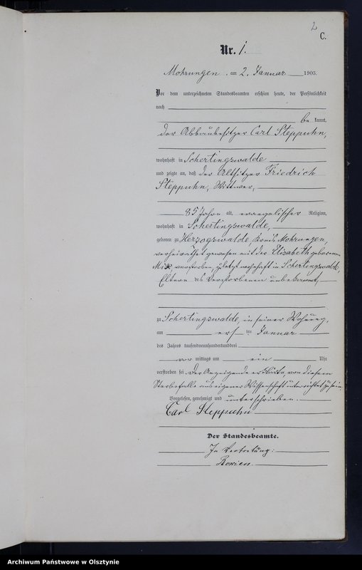 Obraz z jednostki "Sterbe-Haupt-Register Nr 1 - 89"