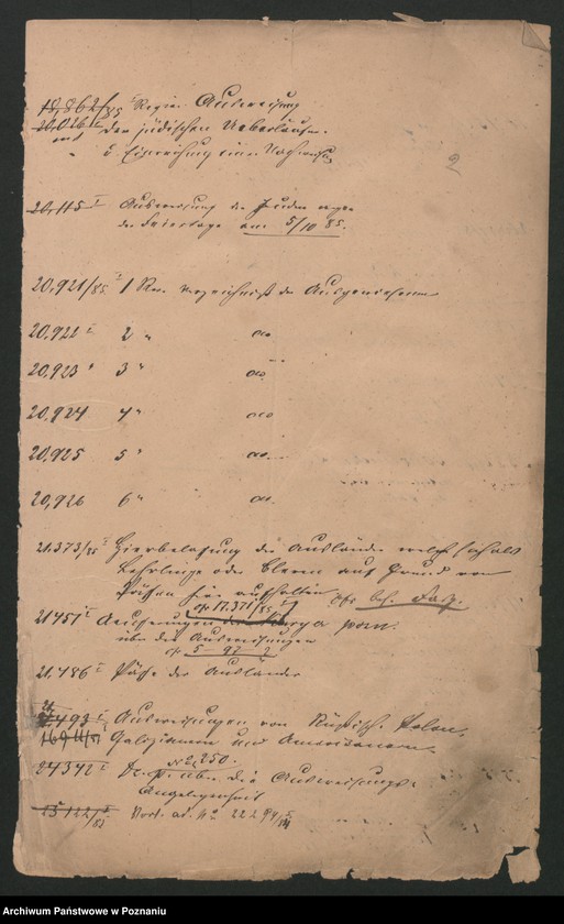 Obraz 6 z jednostki "A. gen. betr. das polnische Flüchtlingswesen in der Provinz Posen. Hierzu Verzeichnis der ausgewiesenen Ausländer"