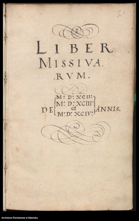 image.from.unit.number "Liber Missivarum de MDXCII, MDXCIII et MDXCIV Annis. Index [adresatów] de Anno 1592 et 1593 et 1594"