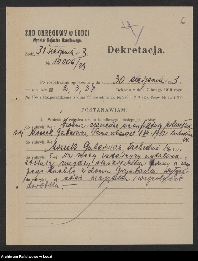 Obraz 8 z jednostki "Moszek Gutman – drobra sprzedaż manufaktury półwełnianej"