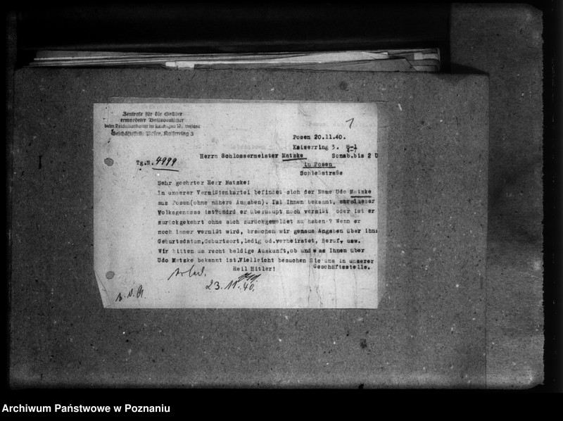 Obraz 5 z jednostki "Korespondencja w sprawie Niemców z różnych powiatów, którzy zginęli w 1939 roku"