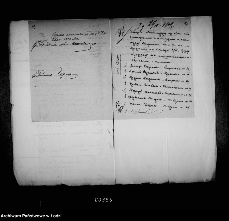 Obraz 17 z jednostki "O najme kvartir dlja okolotočnych nadziratelej lodzinskoj gorodskoj policji"