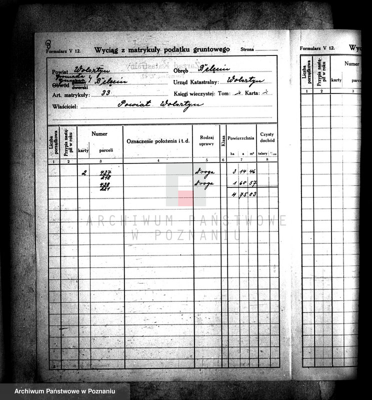 image.from.unit.number "Majątku Bolęcin-Karna powiatu wolsztyńskiego sprawy pomiarowe majątku w związku z parcelacją"