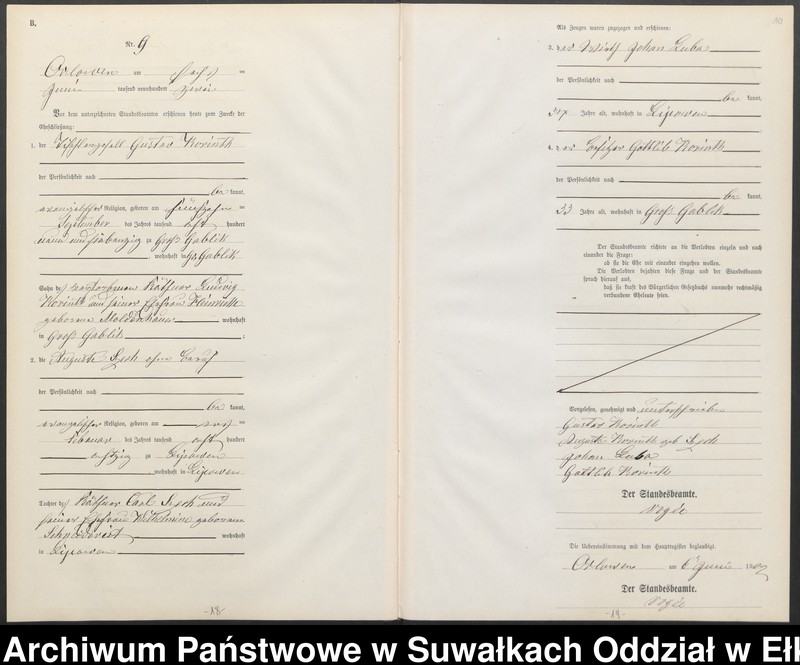 image.from.unit.number "Heiraths-Neben-Register des Preussischen Standes-Amtes Orlowen Kreis Lötzen"