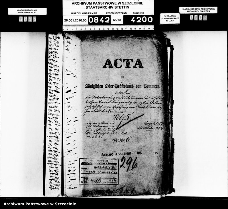 image.from.unit.number "Unterbringung von Taubstummen und deshalb getroffene Verwaltungen und gesammelten Gelder und wegen Errichtung eines Taubstummen-Lehr-Instituts für Pommern, vol. V"