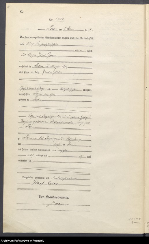 Obraz 4 z jednostki "Księga miejscowa zgonów tom IV [Rejestr główny zgonów]"