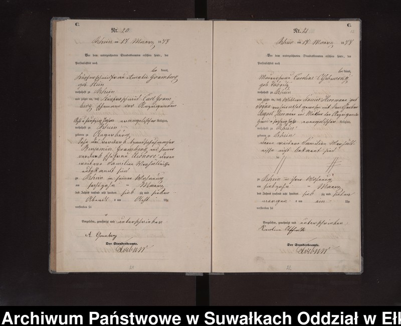 image.from.unit.number "Sterbe-Haupt-Register des Preussischen Standes-Amtes Rhein Kreis Loetzen"