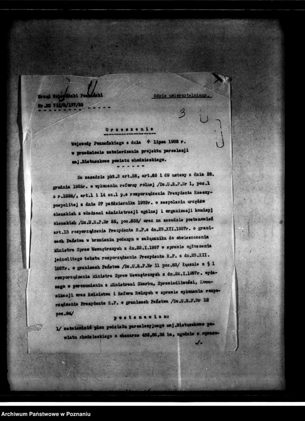 Obraz 7 z jednostki "/Zatwierdzenie wykazu nabywców działek z majątku Nietuszkowo powiatu chodzieskiego"