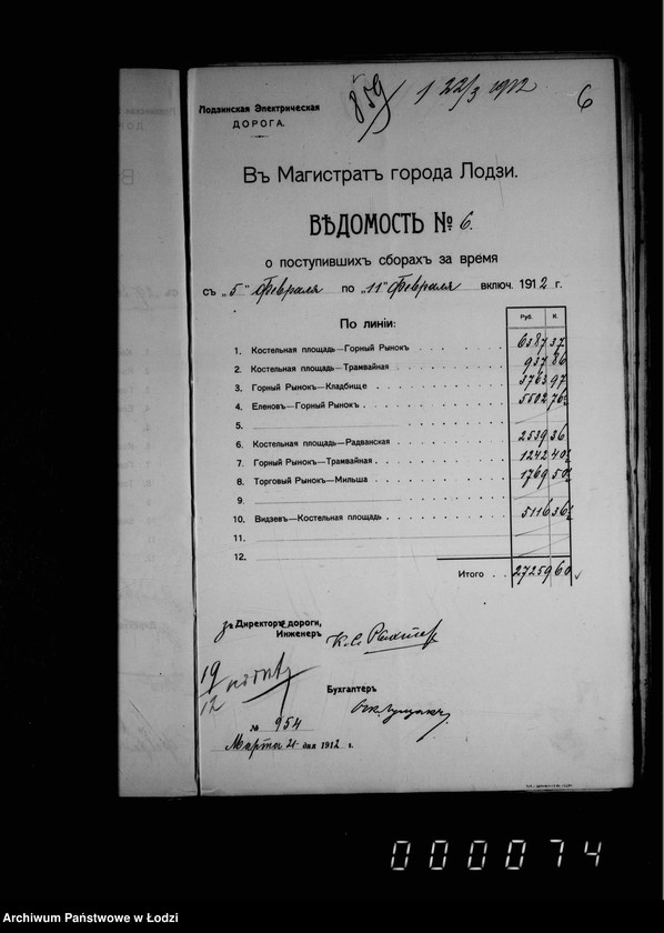 Obraz 10 z jednostki "O dachodach ot ekploatacji tramvaev"