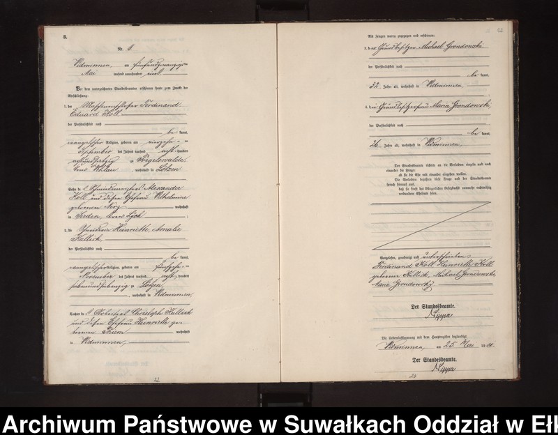 image.from.unit.number "Heiraths-Neben-Register des Preussischen Standes-Amtes Widminnen Kreis Loetzen"
