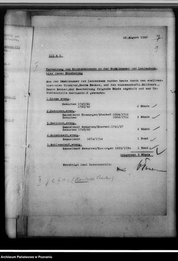 Obraz 13 z jednostki "Sicherung und Verwahrung des Schriftgutes"