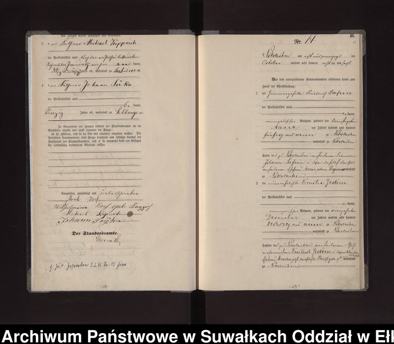 image.from.unit.number "Heiraths-Haupt-Register des Königlichen Preussischen Standes-Amtes Stadt Nikolaiken Kreis Sensburg"
