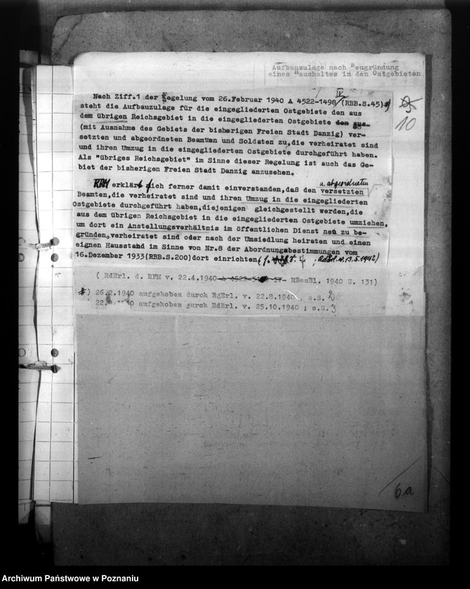 Obraz 14 z jednostki "Aufbauzulage für Beamten in den Ostgebieten"