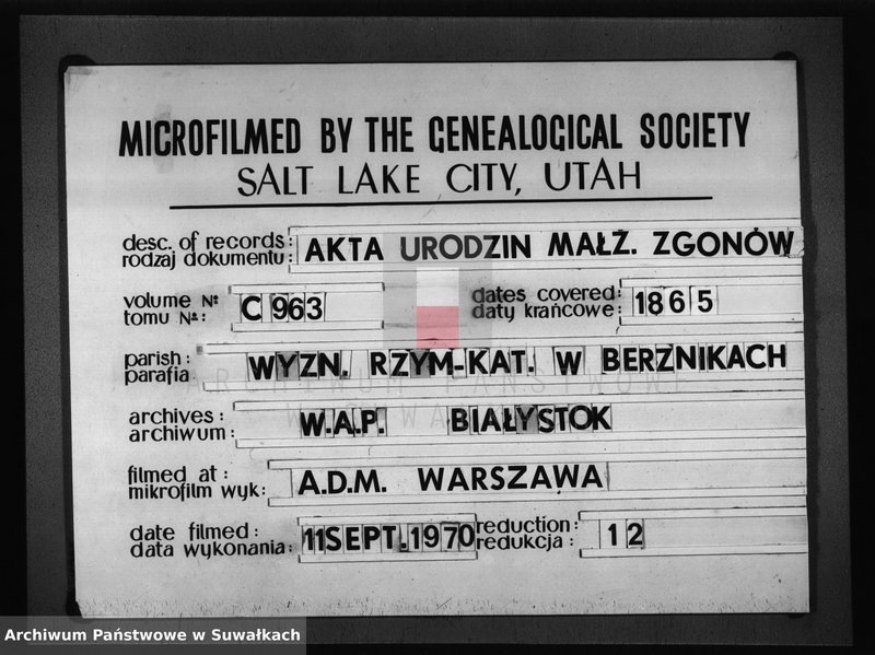 image.from.unit.number "P. Berzniki 1865 r.   [Akta urodzeń, małżeństw i zgonów.]"