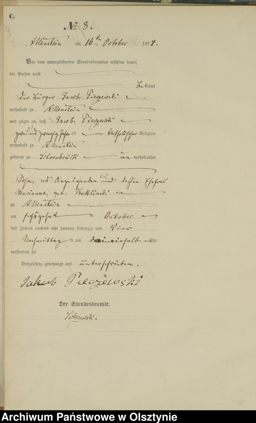 image.from.unit.number "Haupt-Sterbe-Register Nr 1 - 45"