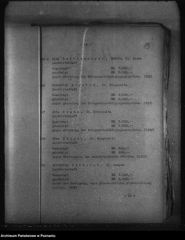 Obraz 17 z jednostki "Protokolle über Sitzungen des Ausschusses für reichsverbürgte Kredite, sowie Anträge auf Reichswirtschaftshilfe"