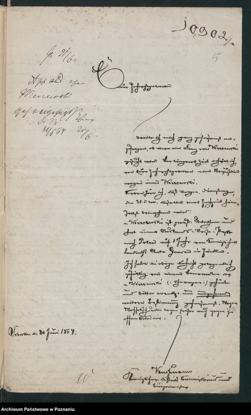 Obraz 10 z jednostki "A. betr. den Gutsbesitzer Franz von Wierszewski in Sosnowko, Kreis Wongrowitz"