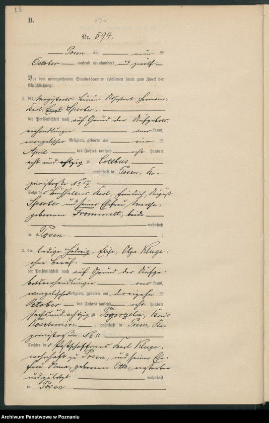 Obraz 20 z jednostki "Księga miejscowa małżeństw tom III [Rejestr główny małżeństw]"